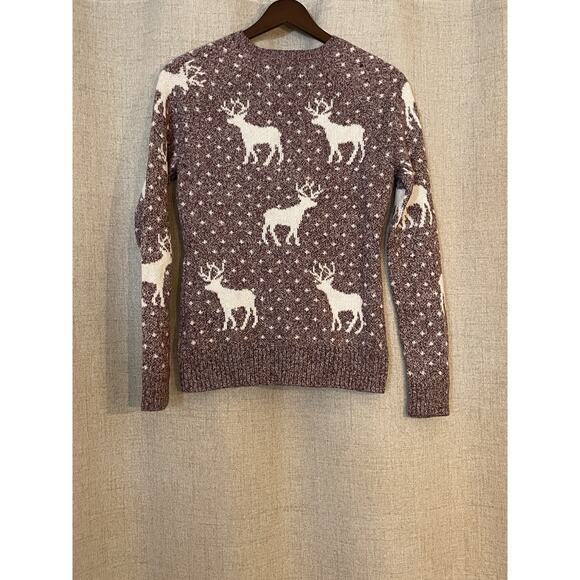 Abercrombie and Fitch Reindeer Print Christmas Sweater Size Holiday Cozy XS - Picture 4 of 4